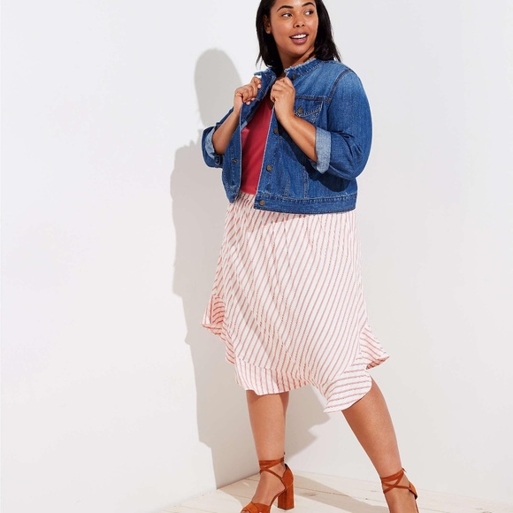 LOFT Dresses & Skirts - LOFT | NWT Plus Striped Ruffle Hem Skirt
